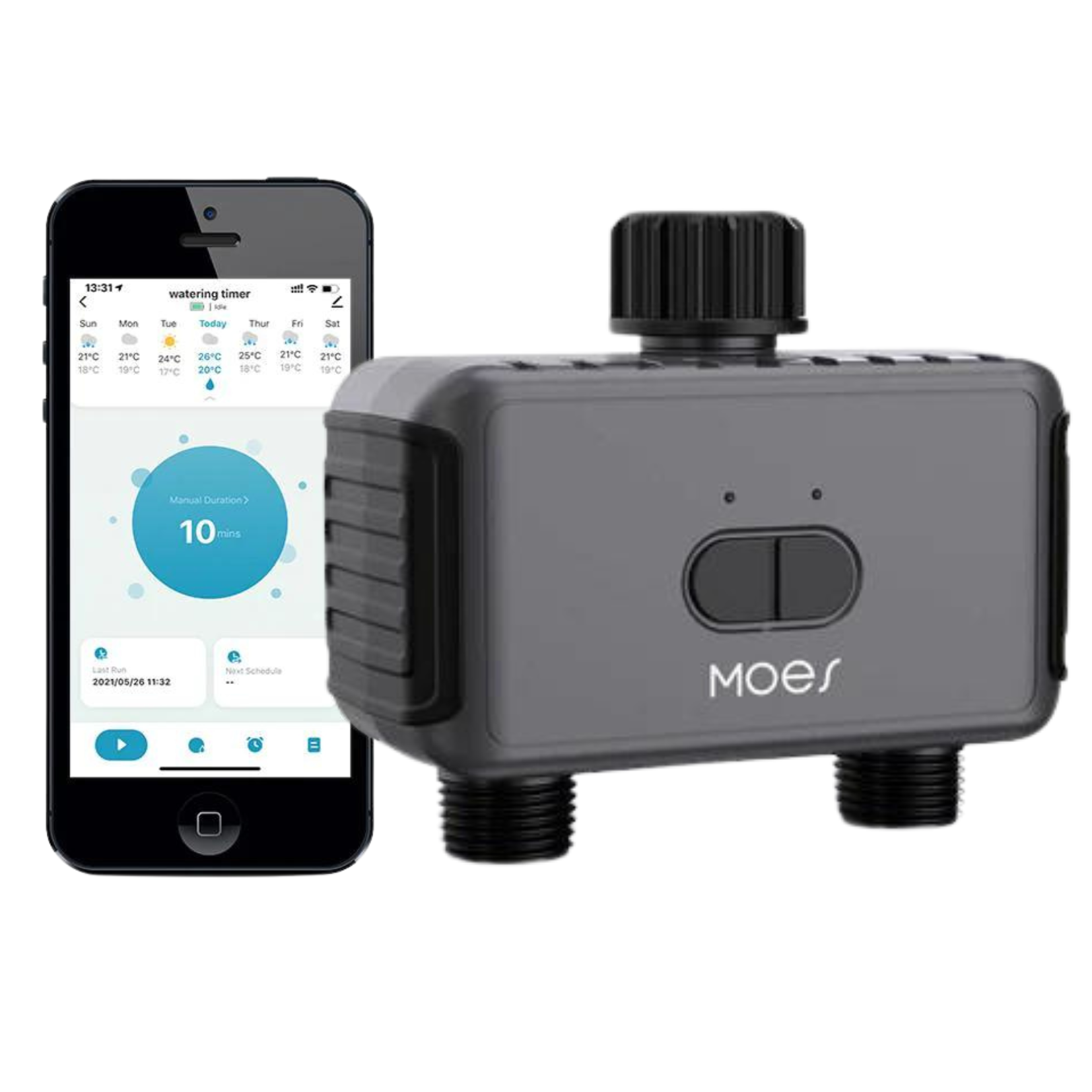 Programmateur d'arrosage connecté TUYA Bluetooth 2 VOIES