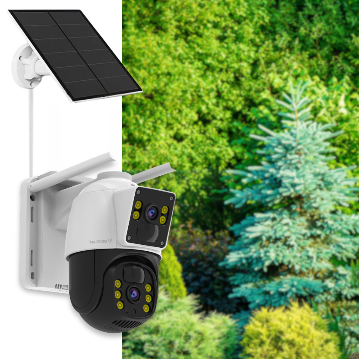 Caméra Double 4G Solaire 360° - BG66DR