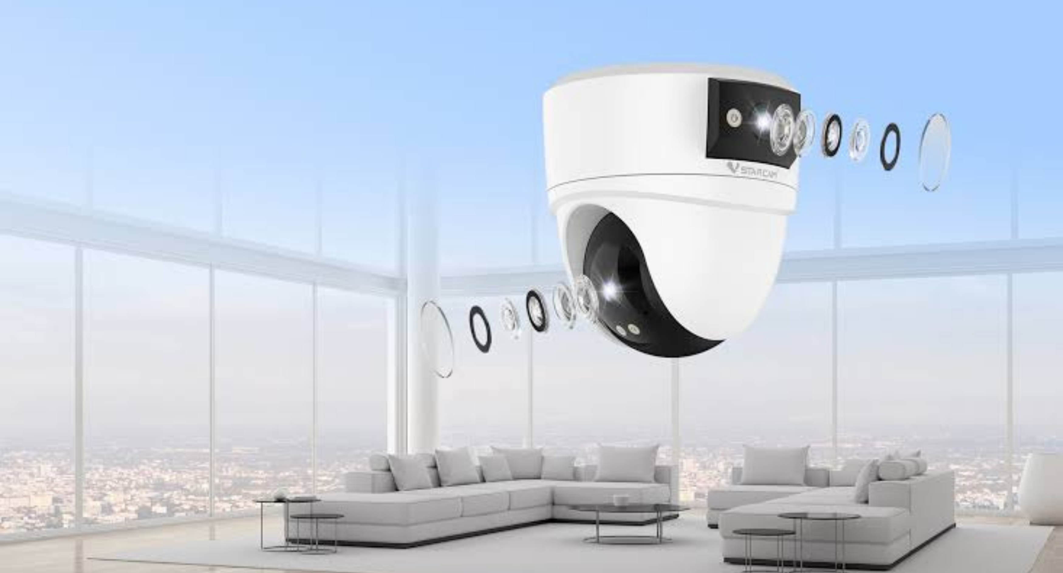Caméra Double Intérieur WIFI 360° Dôme - CS2DR