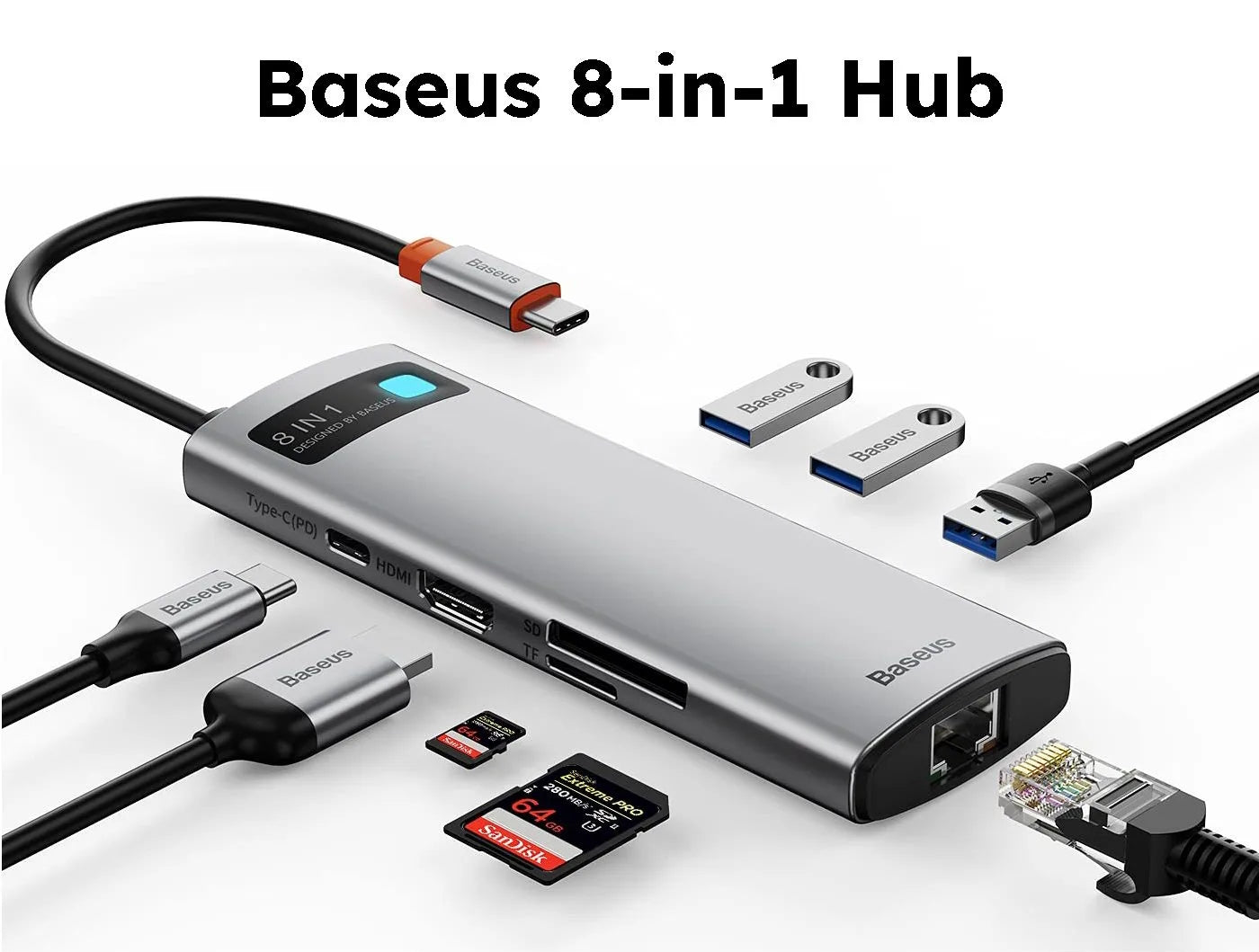 Hub USB-C 8-en-1 Baseus Joystar